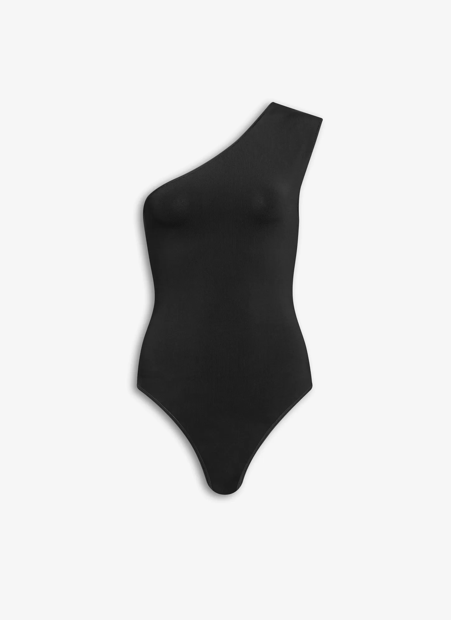 Alaïa ONE SHOULDER BODY IN STRETCH KNIT Black Shop