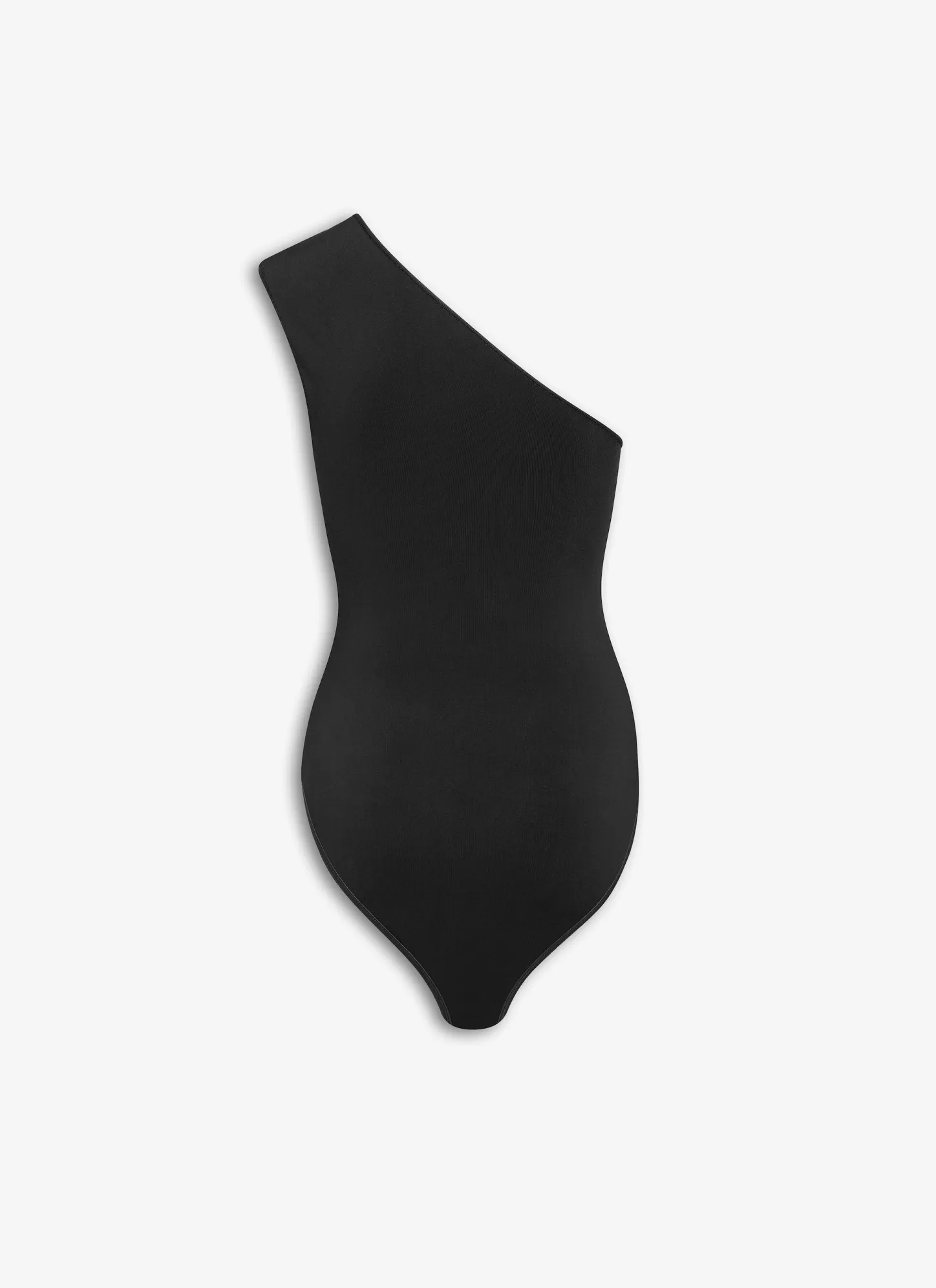 Alaïa ONE SHOULDER BODY IN STRETCH KNIT Black Shop