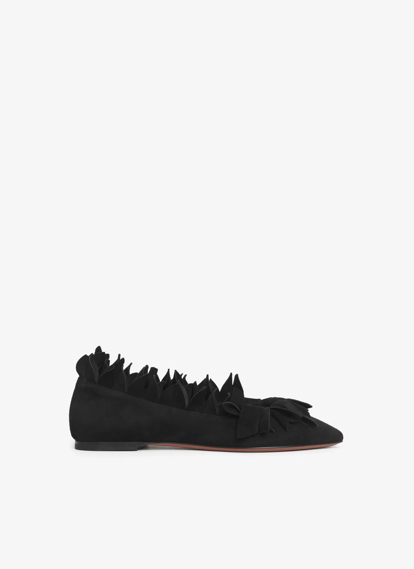Alaïa PETAL BALLET FLATS IN SUEDE GOATSKIN Black Online