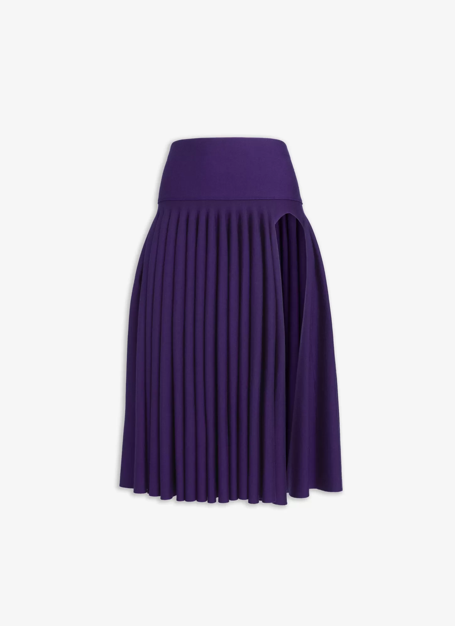 Alaïa PLEATED SKIRT IN TIGHT GODET KNIT ROYAL BLUE Hot