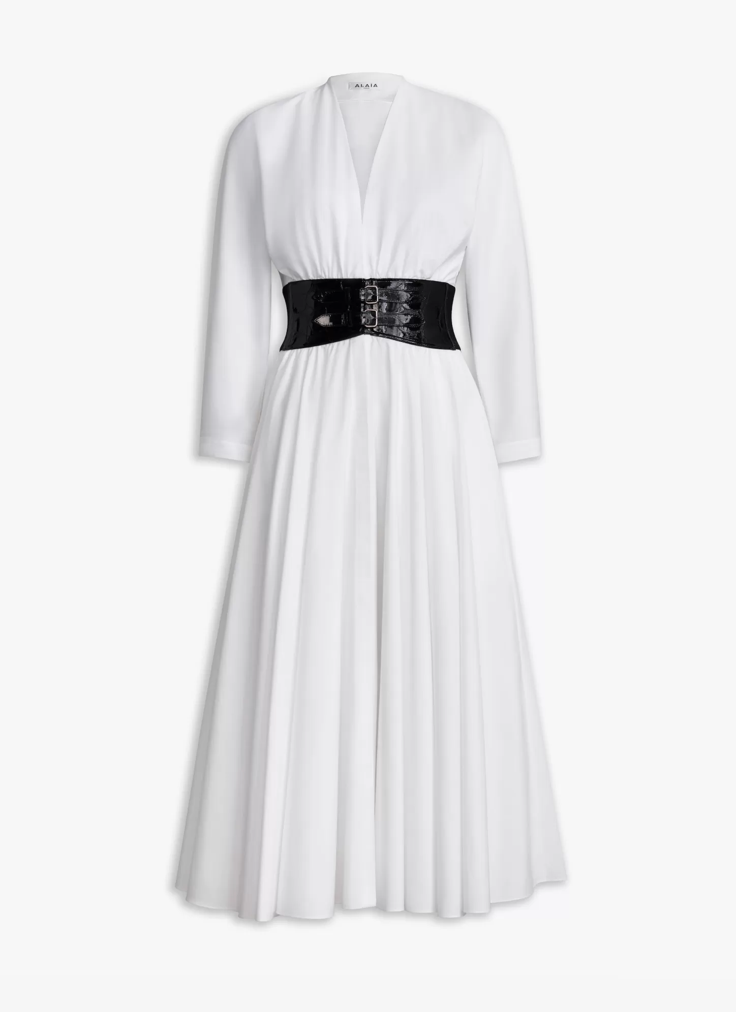 Alaïa POPLIN CROSS BELT DRESS White Cheap
