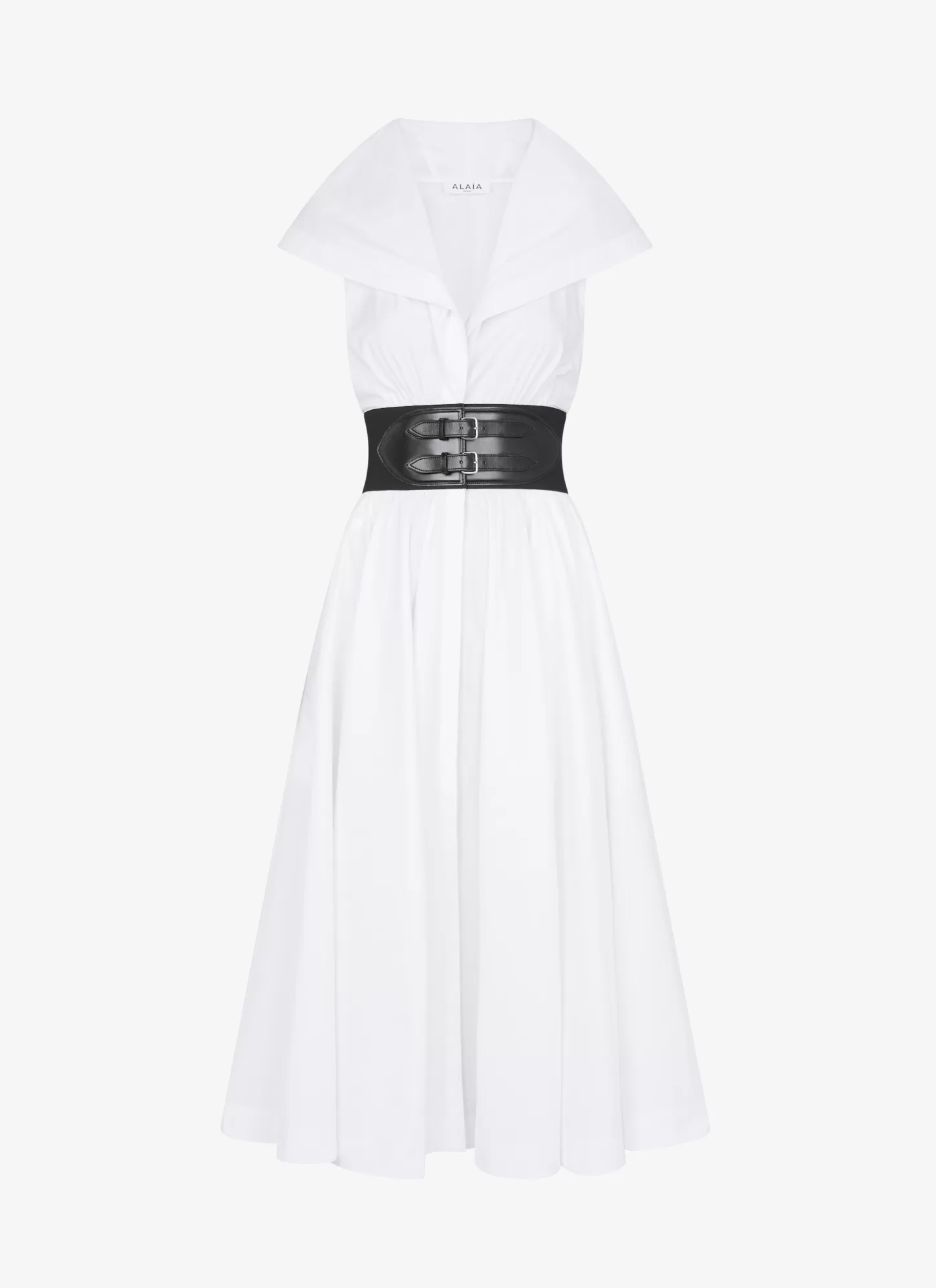 Alaïa Poplin Hood Dress White Cheap