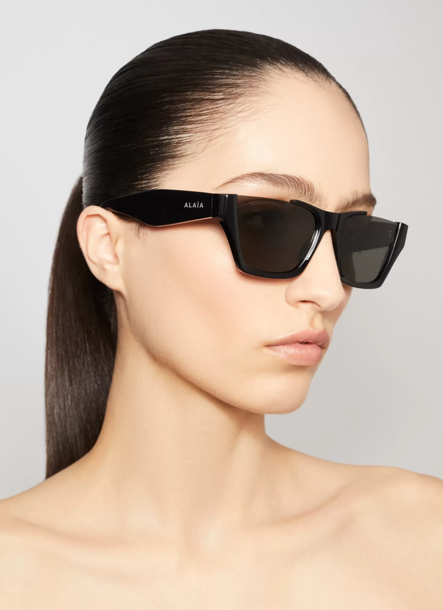 Alaïa RECTANGULAR SUNGLASSES Black Outlet