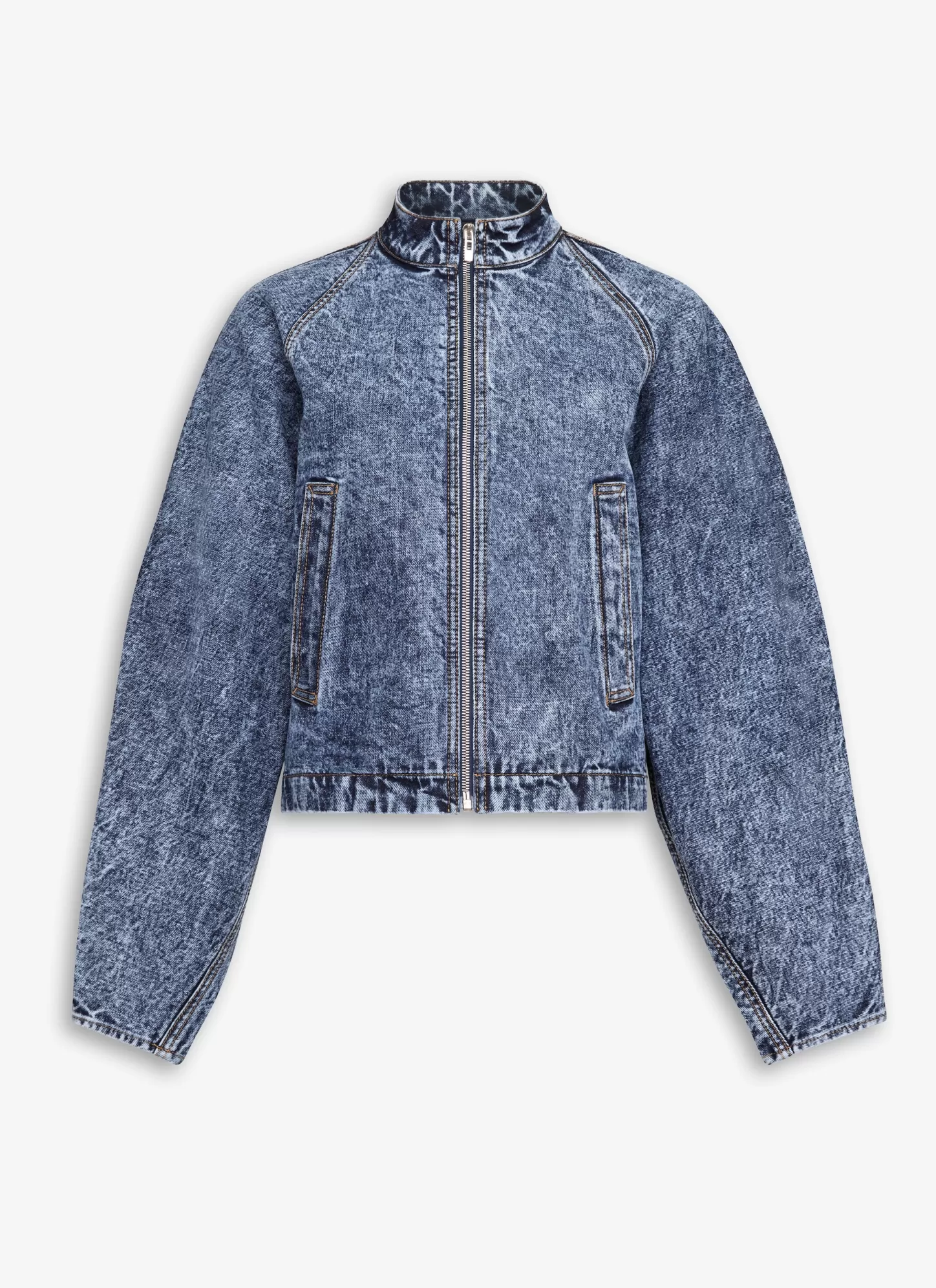 Alaïa ROUND RACING JACKET IN SNOW DENIM Light Blue Cheap