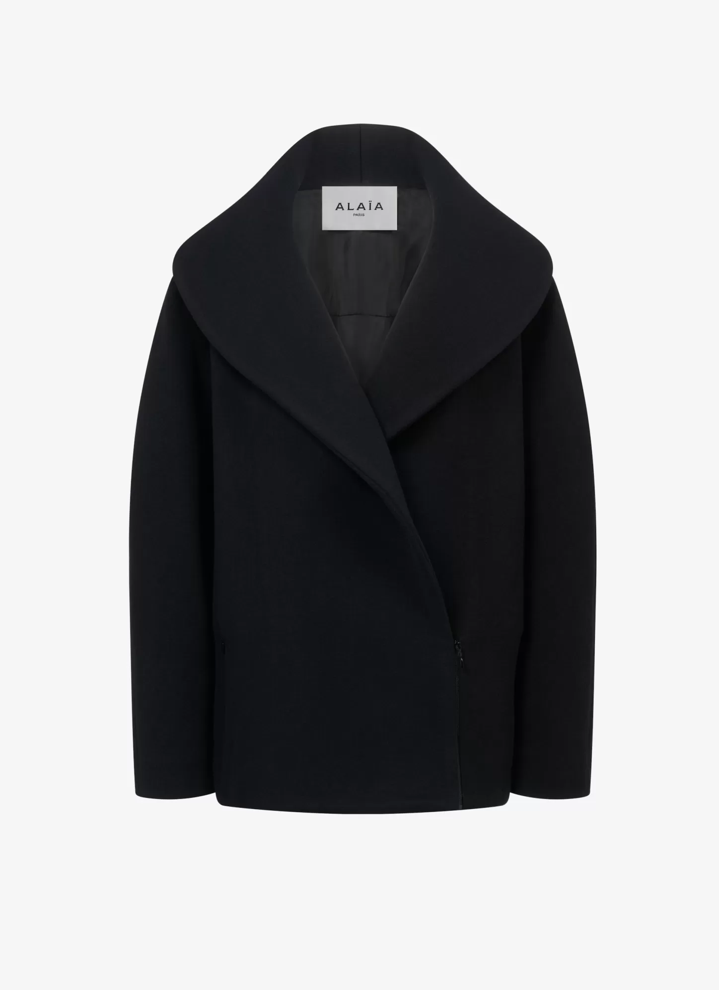Alaïa Round Wool Caban Black Cheap
