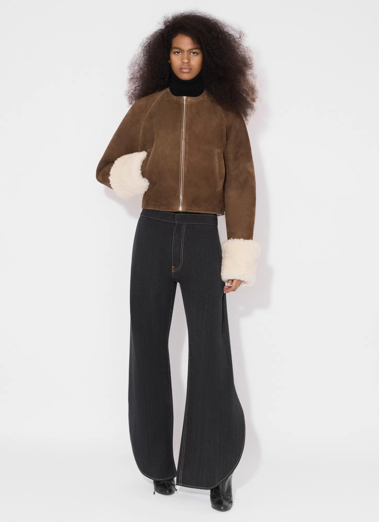 Alaïa SHEARLING JACKET White/Brown Store