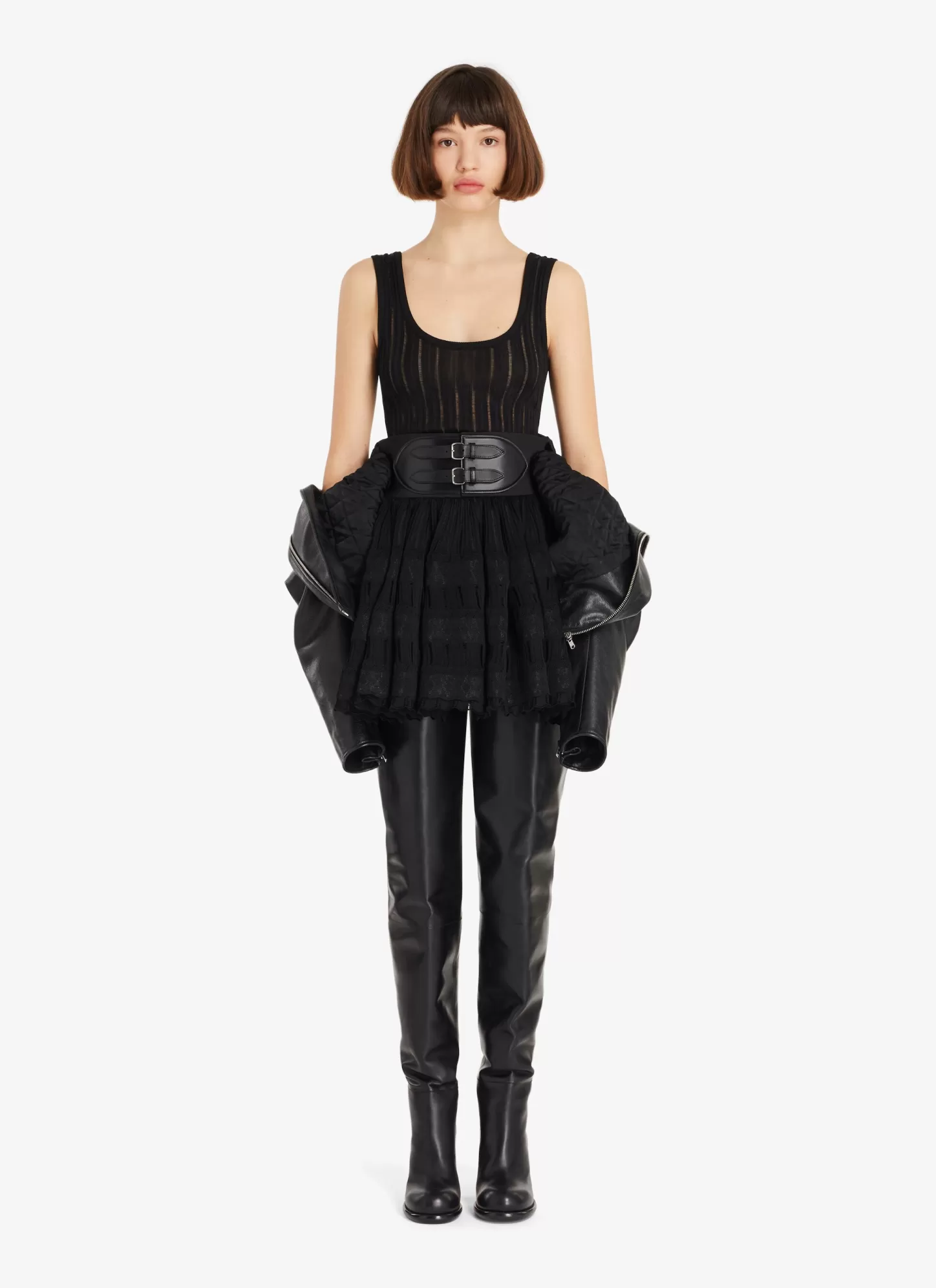 Alaïa Shiny Crinoline Dress Black Clearance