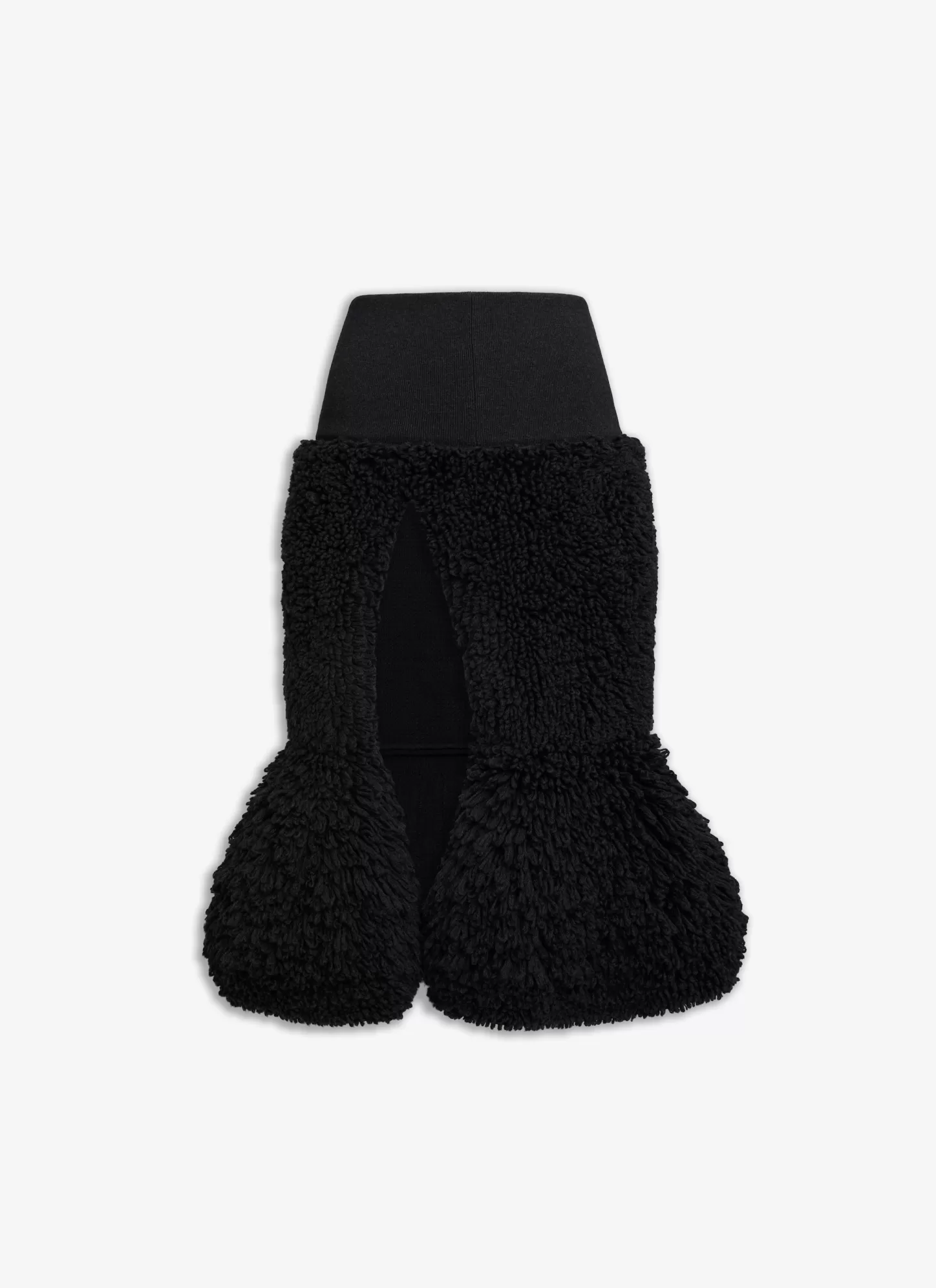 Alaïa SLIT SKIRT IN KNITTED FUR Black Flash Sale