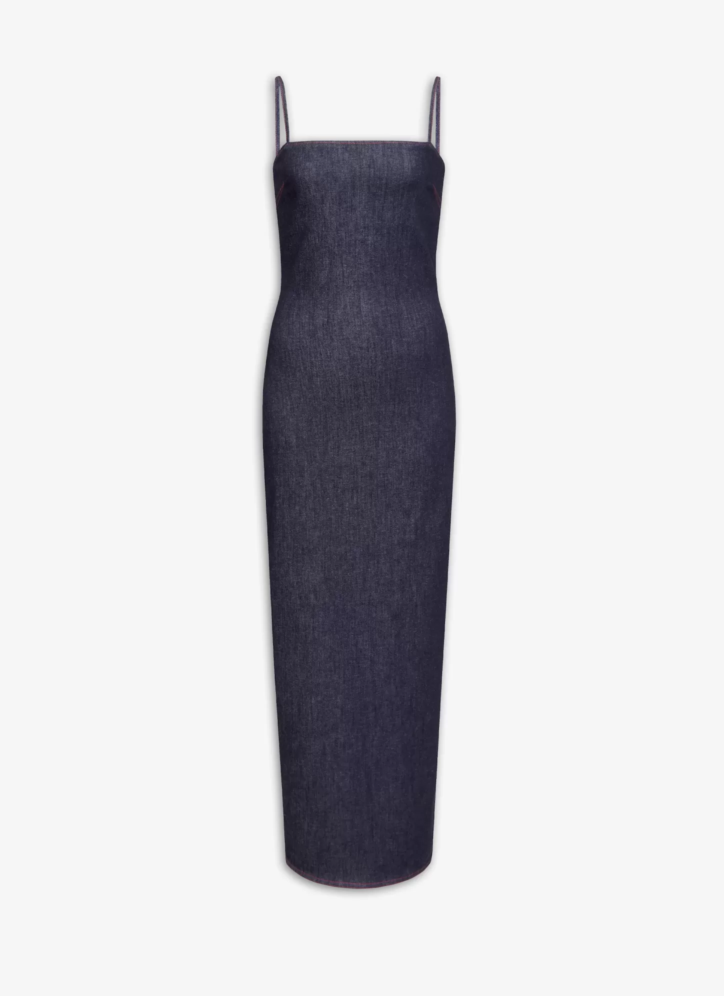 Alaïa SPAGHETTI STRAPS DRESS IN STRETCH DENIM Dark Blue Outlet