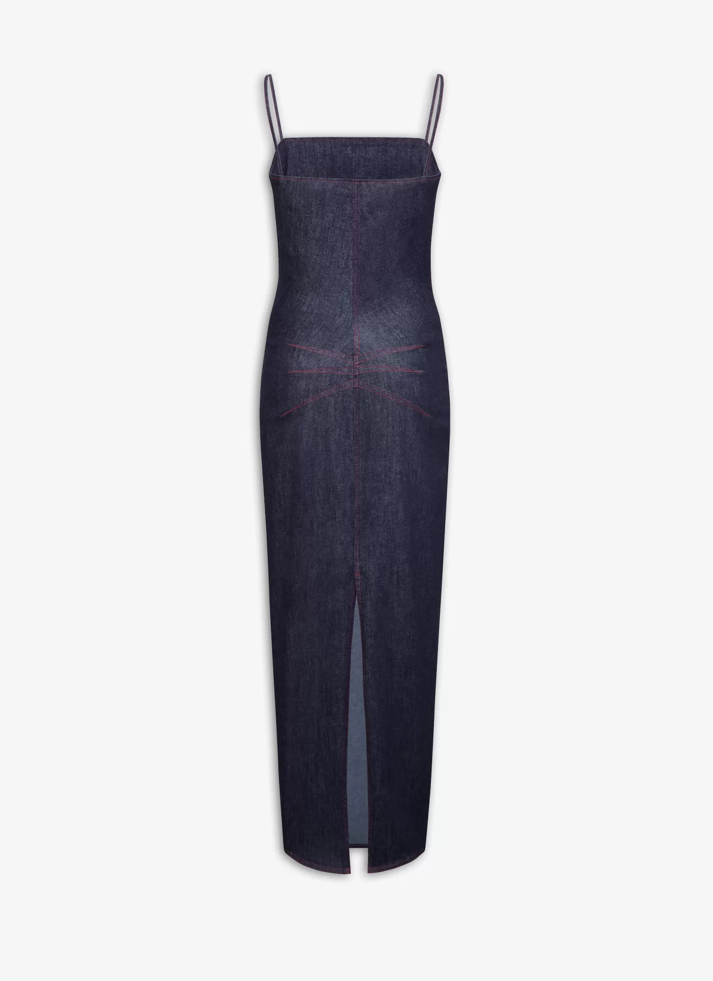 Alaïa SPAGHETTI STRAPS DRESS IN STRETCH DENIM Dark Blue Outlet