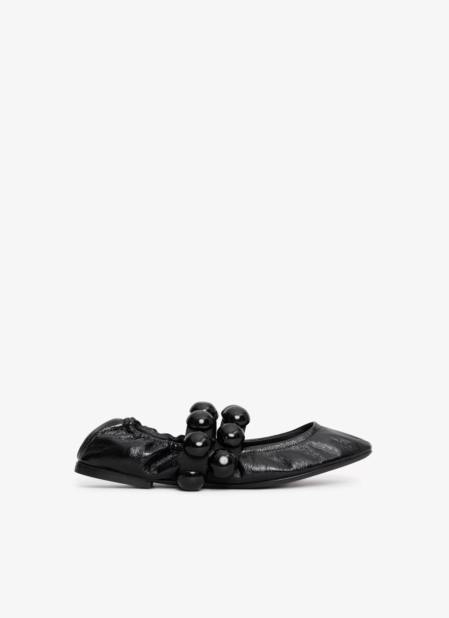 Alaïa SPHERE BALLET FLATS IN PATENT LEATHER Black Online