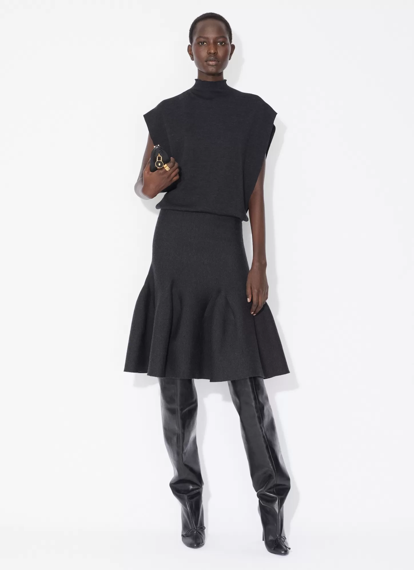 Alaïa SQUARE KNIT BODY Black Cheap