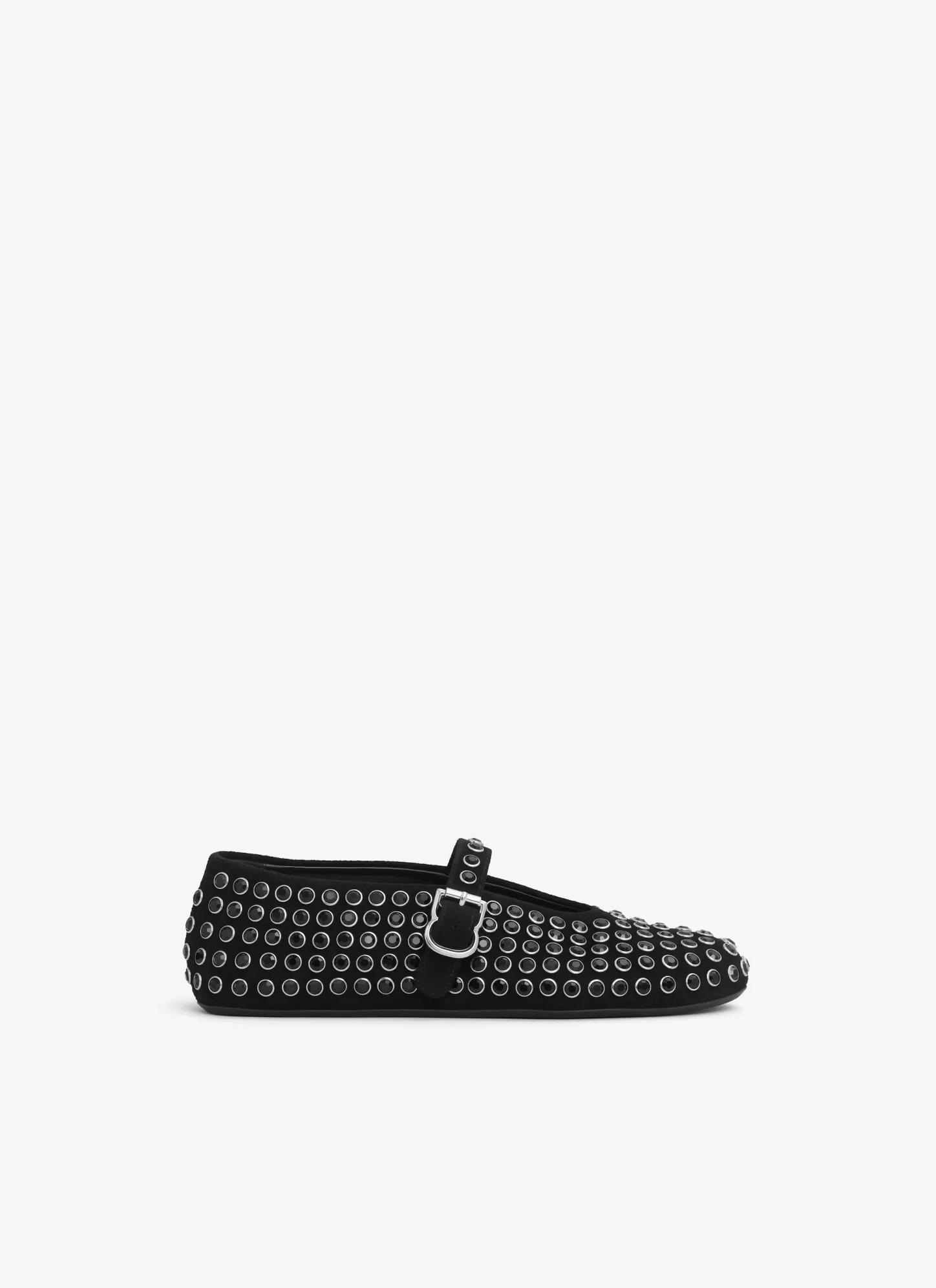 Alaïa STRASS SUEDE BALLET FLATS Black Store