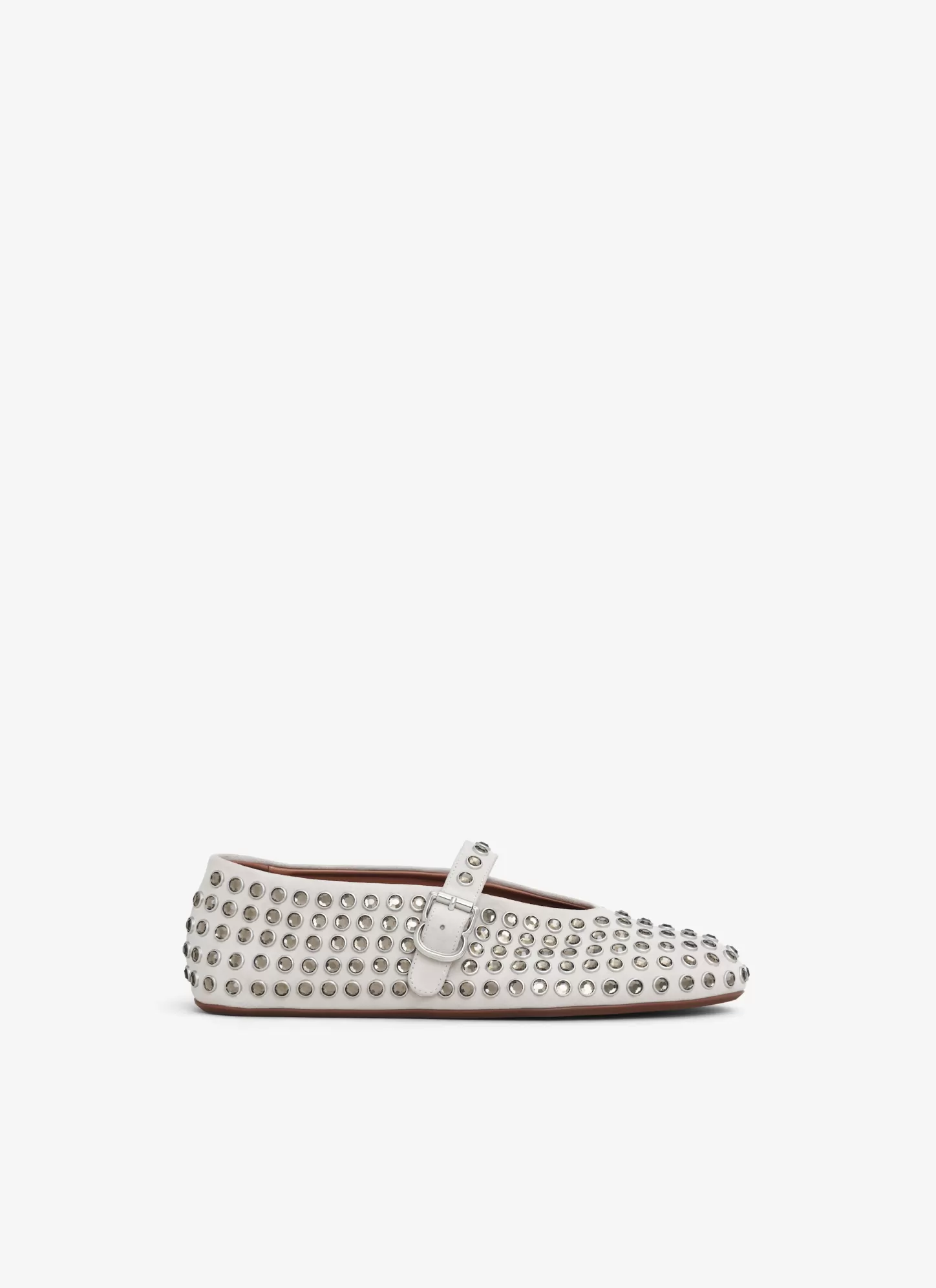 Alaïa STRASS SUEDE BALLET FLATS Grey Best Sale