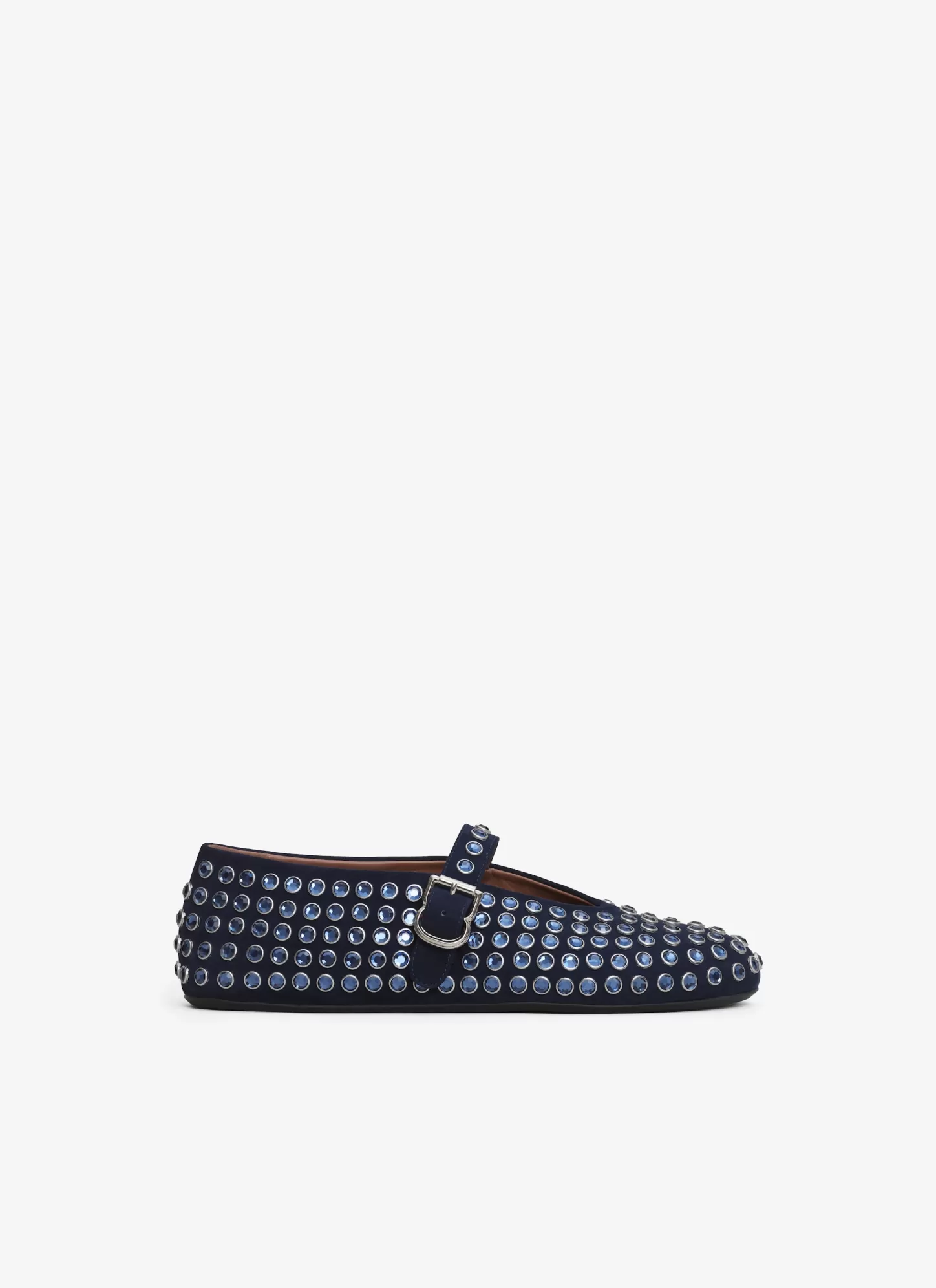 Alaïa STRASS SUEDE BALLET FLATS Dark Blue Best Sale