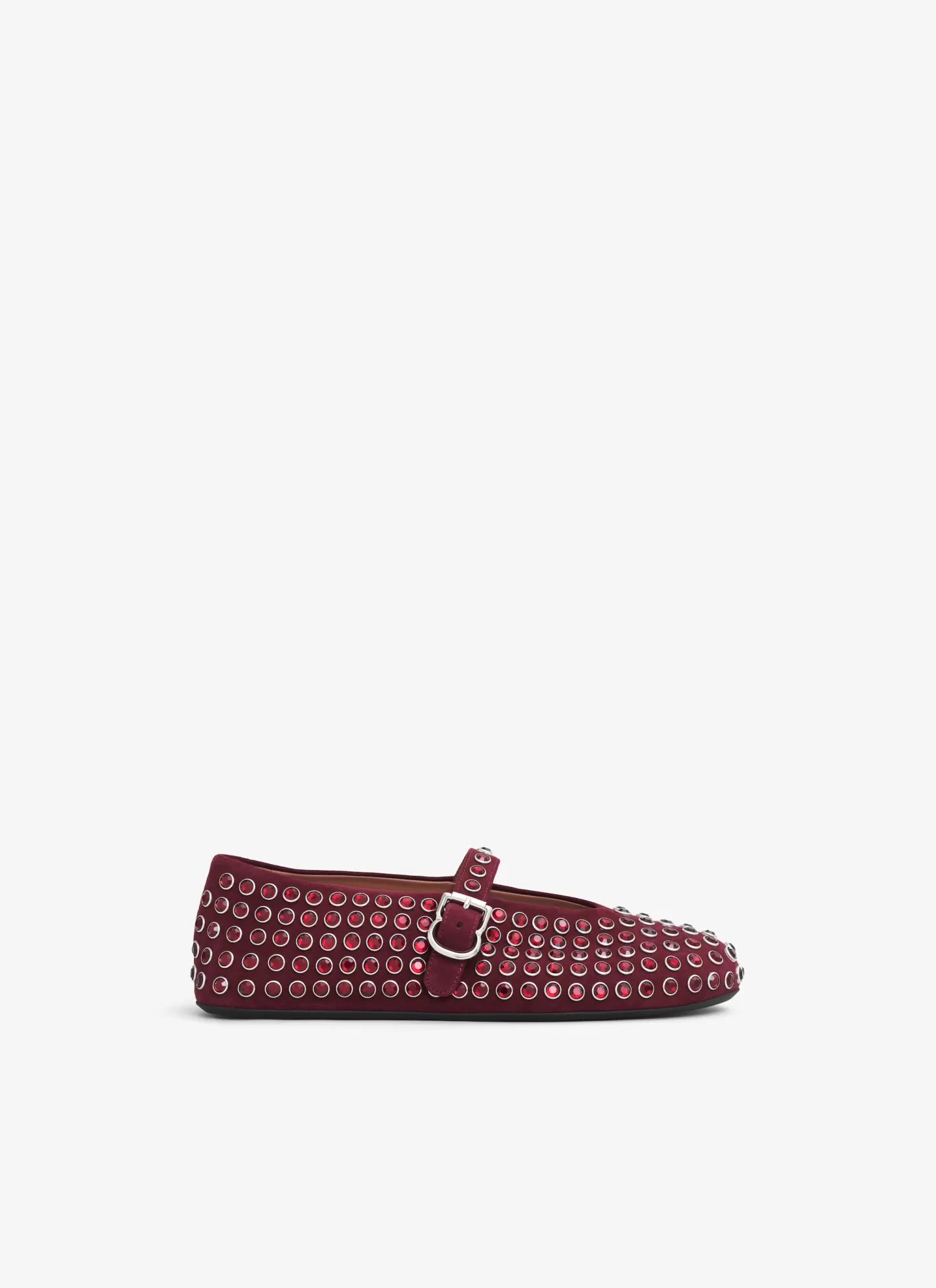Alaïa STRASS SUEDE BALLET FLATS Red New
