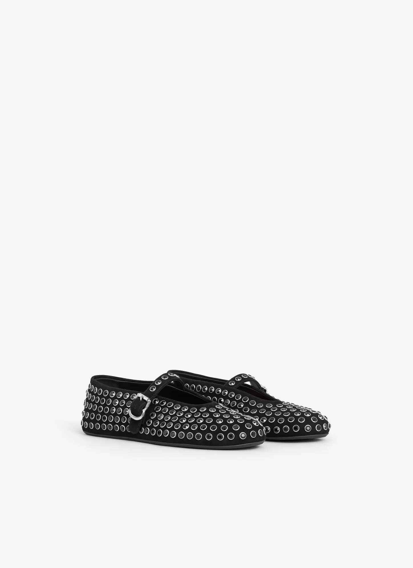 Alaïa STRASS SUEDE BALLET FLATS Black Store