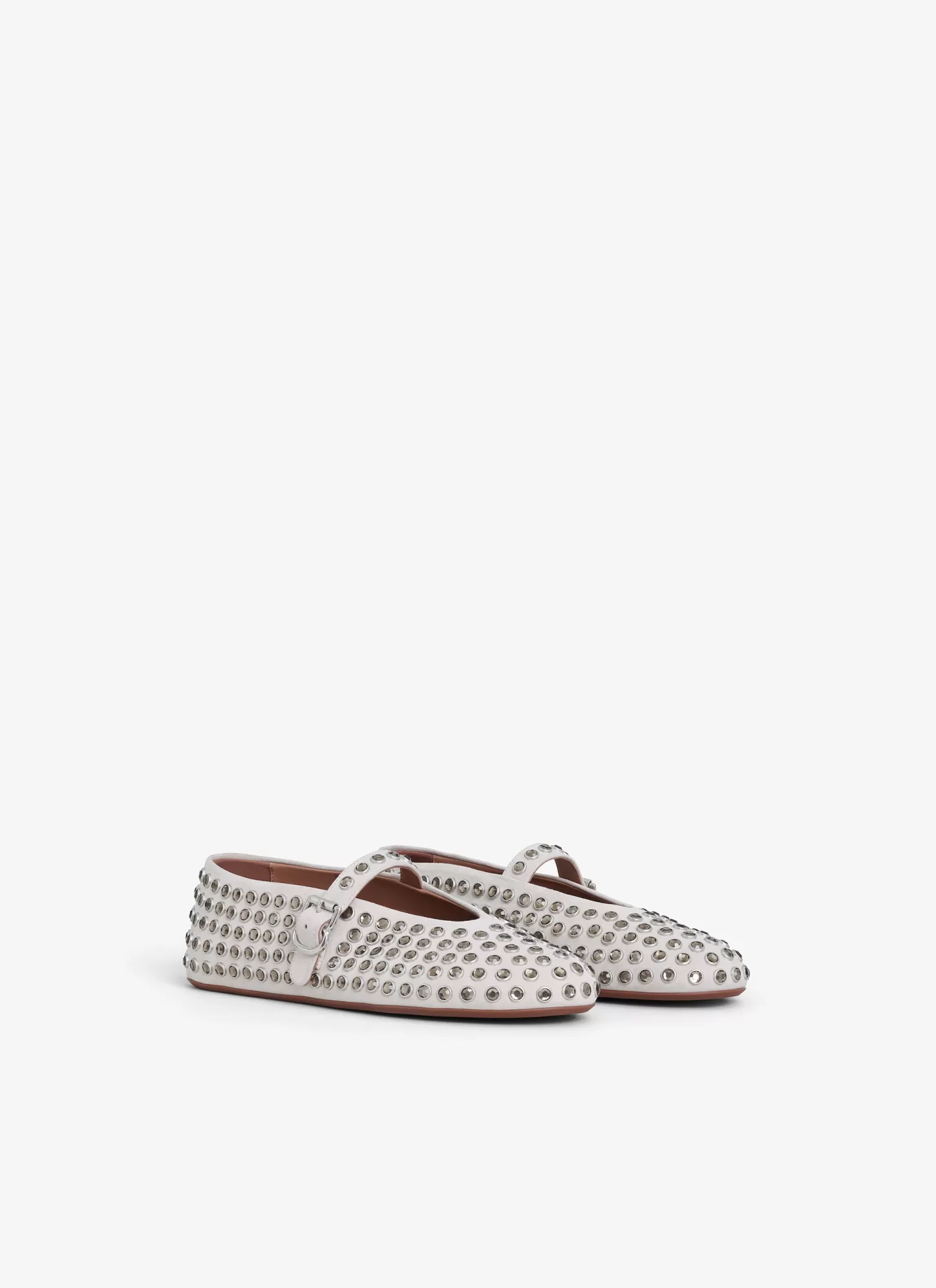 Alaïa STRASS SUEDE BALLET FLATS Grey Best Sale