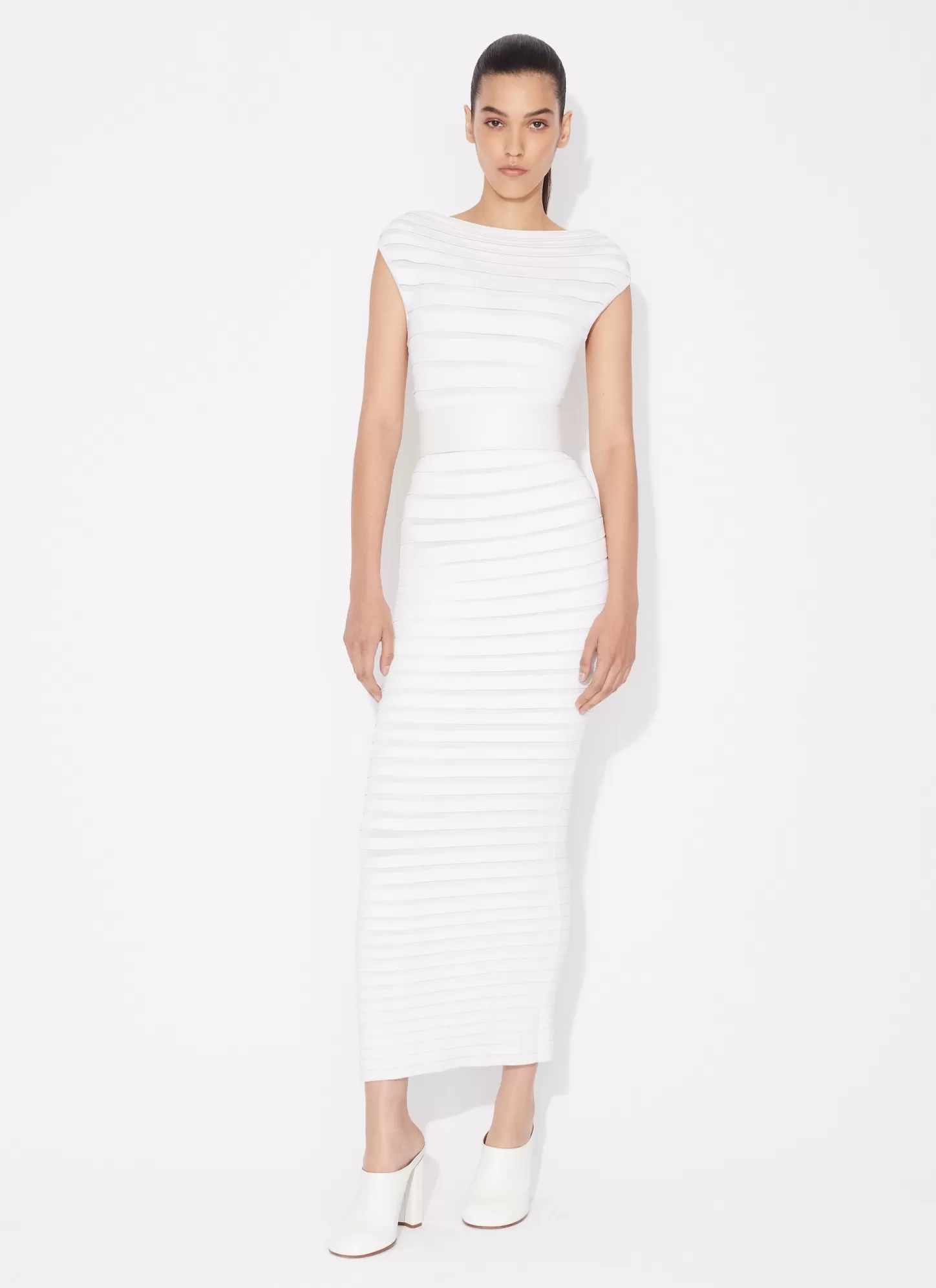 Alaïa TUBE SHEER MIDI DRESS White Hot