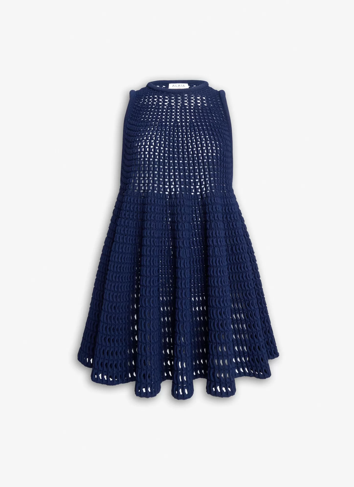 Alaïa WAFFLE KNIT DRESS Night Blue Outlet